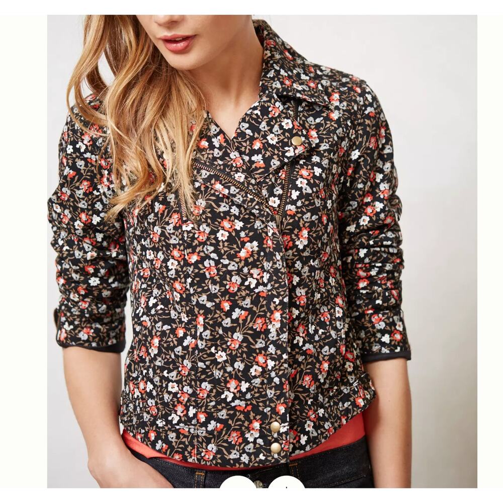 Anthropologie Hei Hei Cropped Floral Tinsley Bomber Jacket | Women's US 8